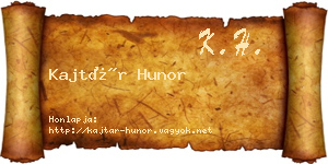 Kajtár Hunor névjegykártya
